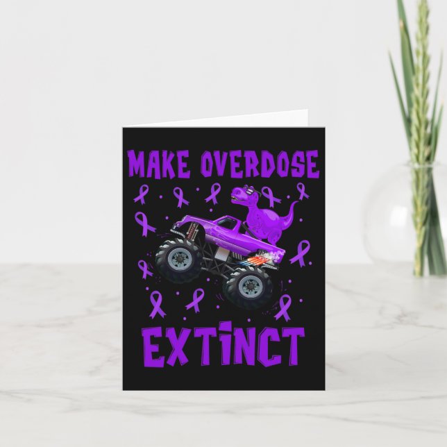 T Rex Dinosaur Monster Truck Make Overdose Extinct Card (Front)
