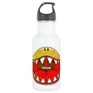 T-rex Dinosaur Mouth Kids Cartoon Yellow Name 532 Ml Water Bottle