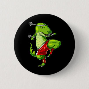 T-rex Dinosaur Muay Thai Boxing Karate Martial Art 2 Inch Round Button
