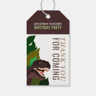 T Rex Dinosaur Party Children's Birthday Gift Tags