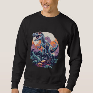 T-Rex Dinosaur Retro Sunset Vintage Prehistoric Ju Sweatshirt