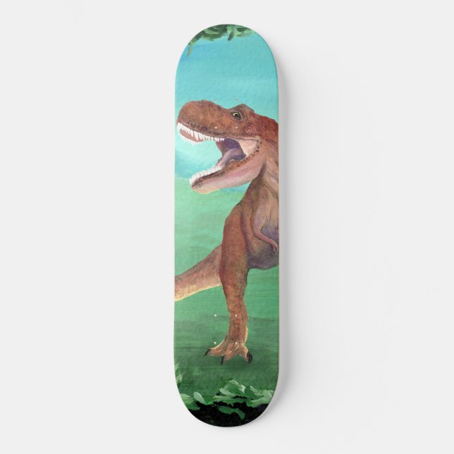 T-Rex Dinosaur Roars Beach Towel Skateboard (Front)