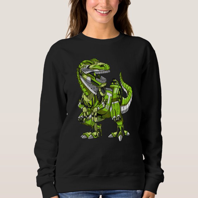 T Rex Dinosaur Robot Futuristic Science Fiction Bo Sweatshirt (Front)