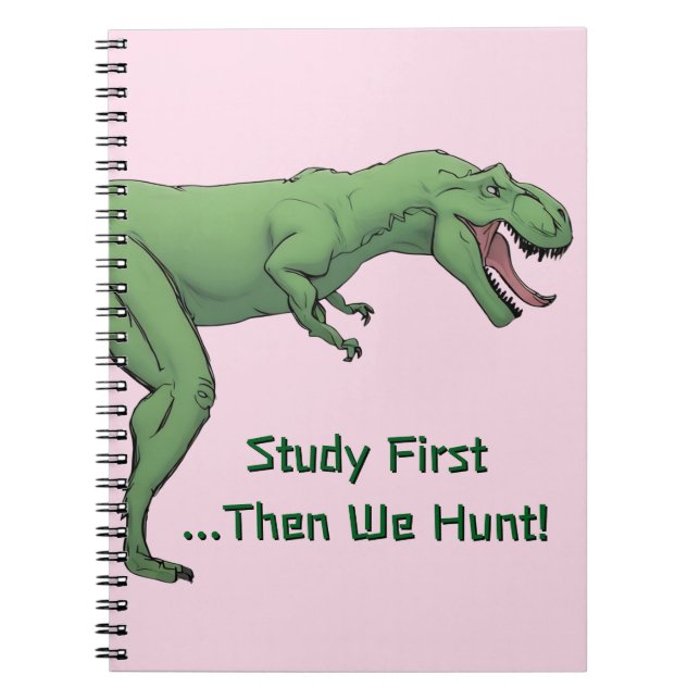 T-Rex Dinosaur School Spiral Notebook Paper (Front)