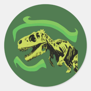 T-Rex Dinosaur Skeleton Classic Round Sticker