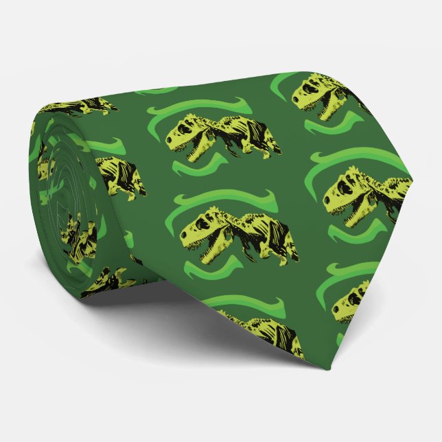 T-Rex Dinosaur Skeleton Tie (Rolled)