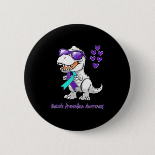 T-rex Dinosaur Suicide Prevention Awareness Day Di 2 Inch Round Button