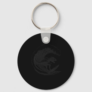 T-rex Dinosaur Surfing Surf Surfboard Surfer  Keychain