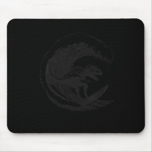 T-rex Dinosaur Surfing Surf Surfboard Surfer  Mouse Pad