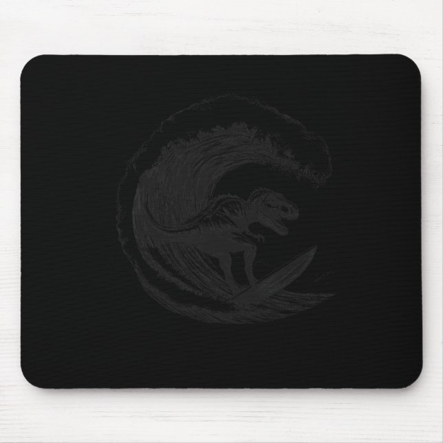 T-rex Dinosaur Surfing Surf Surfboard Surfer  Mouse Pad (Front)