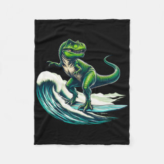 T-rex Dinosaur Surfing Surfer Surfboard Gift For M Fleece Blanket