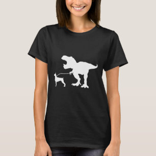T Rex Dinosaur T Rex Walking Doberman Dog Doberman T-Shirt