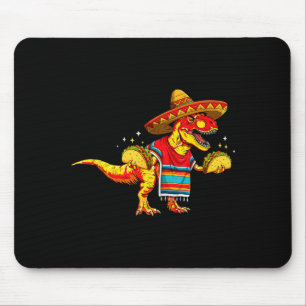 T-rex dinosaur taco lover cinco de mayo sombrero mouse pad