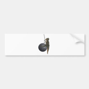 T-Rex Dinosaur Wrecking Ball Bumper Sticker