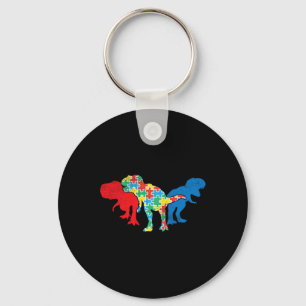 T-Rex Dinosaurs Puzzle Dino Autism Awareness ASL G Keychain
