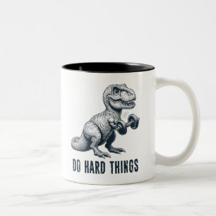 T-Rex Do Hard Things Two-Tone Coffee Mug