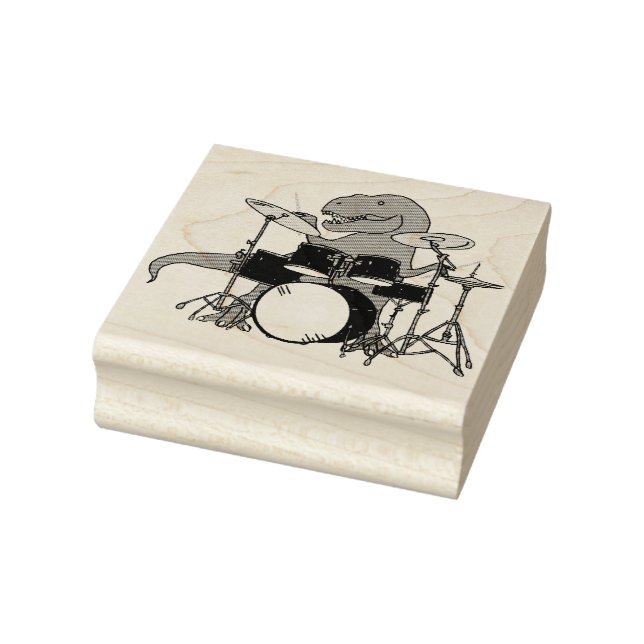 T-Rex Drummer Rubber Stamp (Stamp)
