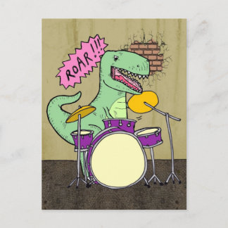 T Rex Drums Postcard