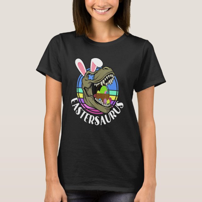 T Rex Easter Bunny Funny Dinosaur Easter Saurus Bo T-Shirt (Front)