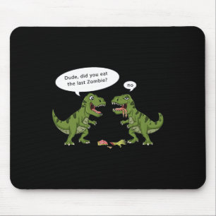 T Rex Eats Zombie Halloween Boys Girls Kids Fun Mouse Pad