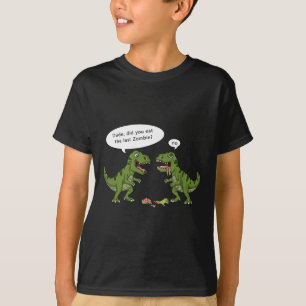 T Rex Eats Zombie Halloween Boys Girls Kids Fun  T-Shirt