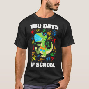 T Rex Face Mask Funny 100 Days Of School Boys Girl T-Shirt