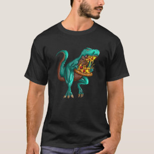 T rex Fast Food  Tyrannosaurus Rex Eats Pizza Fan  T-Shirt