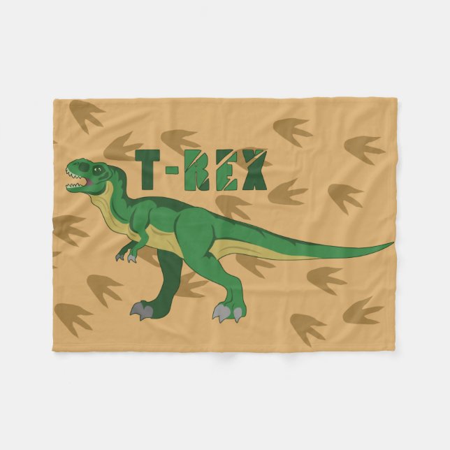 T-Rex Fleece Blanket (Front (Horizontal))