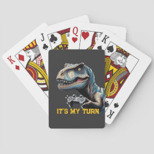T-Rex Gamer It’s My Turn Design Playing Cards