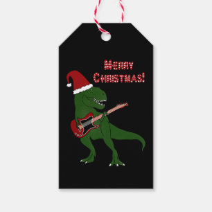 T-Rex Guitar Christmas Gift Tags