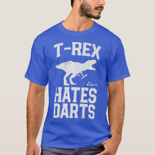 T rex Hates Darts Funny Dart Player Dinosaur Men T-Shirt