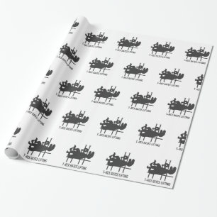 T-rex hates lifting - Choose background color Wrapping Paper