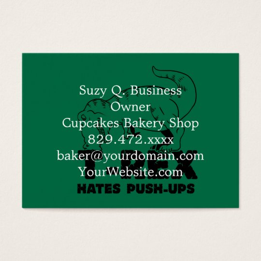 t rex hates push-ups business card