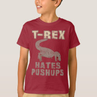 T-Rex Hates Pushups Dinosaur Funny Kids