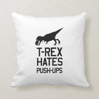 T-Rex Hates Pushups Throw Pillow