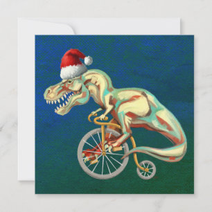 T-Rex Hipster Christmas Holiday Card