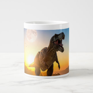 T-Rex Hoodie – Roaring Dinosaur Large Coffee Mug