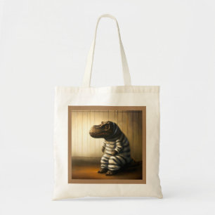 T Rex In Jail Tote Bag