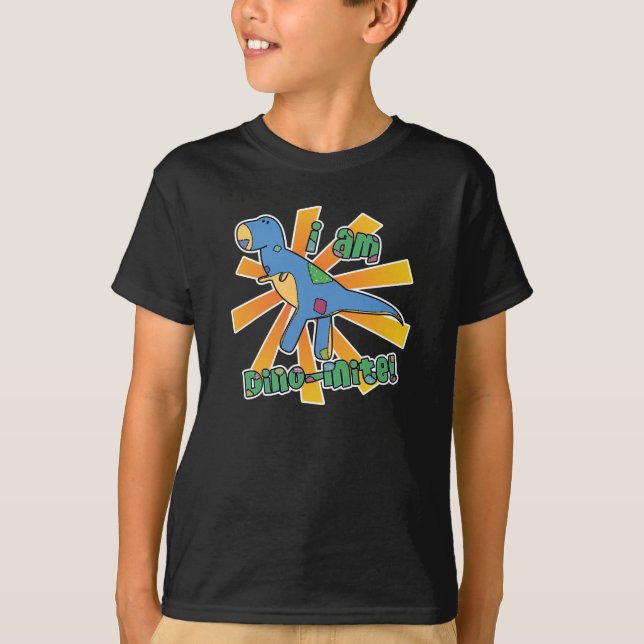T Rex je suis T-shirt foncé de DinoMite (le (Devant)