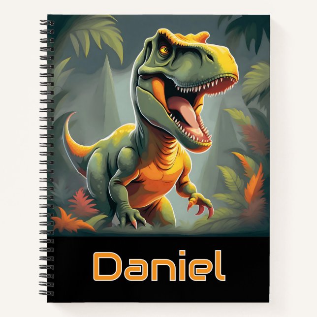 T-Rex Jurassic Dinosaur Spiral Notebook (Front)