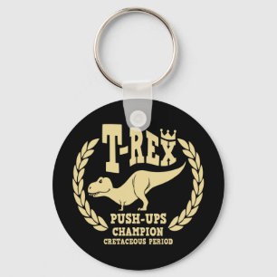 T-Rex Loves Push-Ups Keychain
