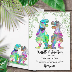 T-Rex Mariée et Merci Mariage Dinosaure de chambre