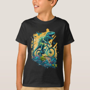 T-rex Mountain Bike Cycling Trail Biking Tyrannosa T-Shirt