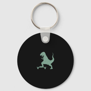 T-rex On A Skateboard Grunge Dinosaur Skateboardin Keychain
