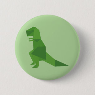 T-Rex Origami 2 Inch Round Button