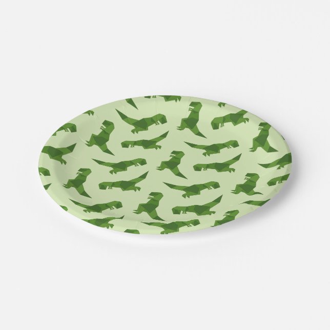 T-Rex origami Paper Plate (Angled)