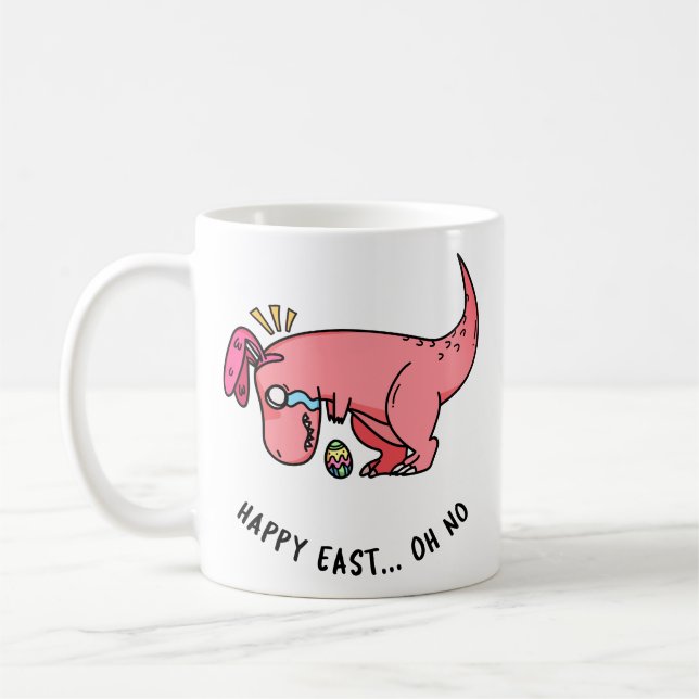 T-Rex Pâques Mug de lutte (Gauche)