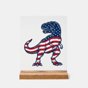 T-Rex patriotique Drapeau américain Design de dino
