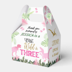 T-Rex Pink Dinosaur Girl Dino  Favor Box