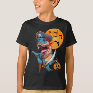 T-Rex Pirate Trick Arrr Treat Halloween Dinosaur T-Shirt